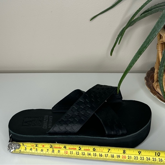 Vans Karina Rozunko Strap Mega Platform Sandal Black Woven Leather Woman 10 New - Picture 9 of 13